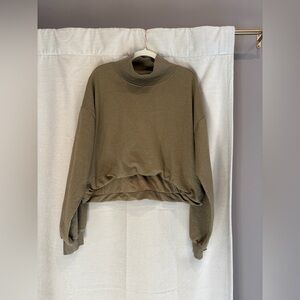 Anthropologie crop sweatshirt in muted green